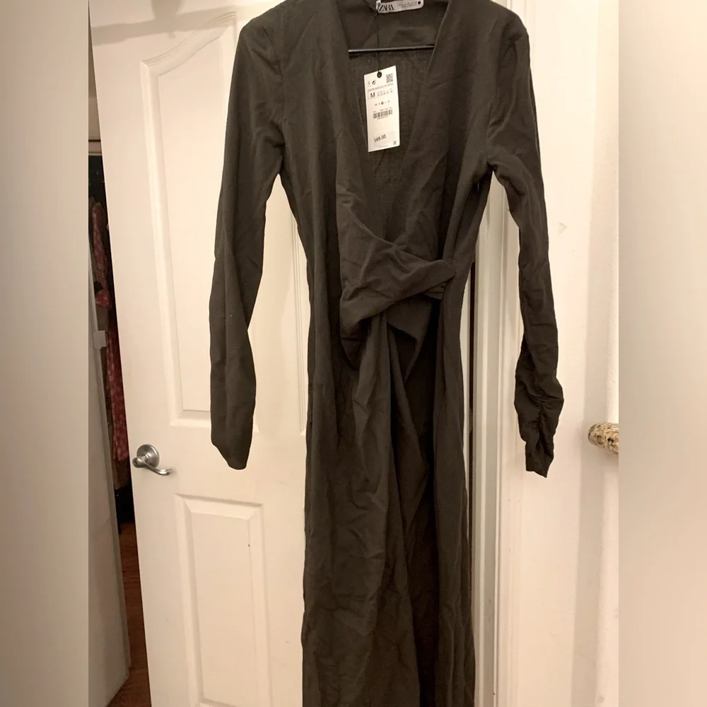 DRAPED WOOL BLEND DRESS! NWT!!! - Picture 3 of 3